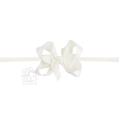 Beyond Creations: 3.5" SATIN 1/4" PANTYHOSE HEADBAND BOW