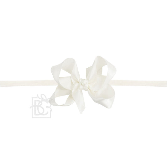 Beyond Creations 1/4" PANTYHOSE HEADBAND W/SATIN BOW: 3.5"