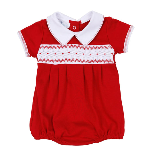 Magnolia Baby Miles Short Sleeve Bubble - Red