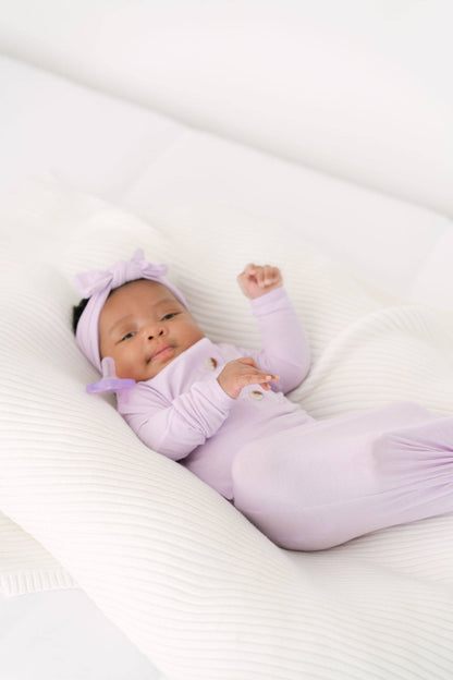Stroller Society - Newborn Knotted Baby Gown, Bow, Hat Set - Baby Clothes Girl