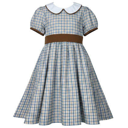 Ishtex Blue/Khaki Plaid Dress