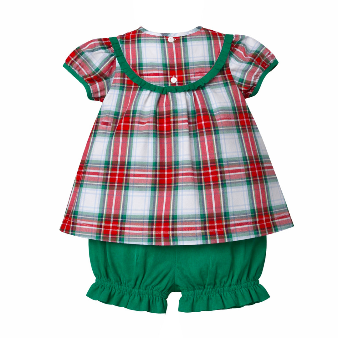 Ishtex Red/Green Plaid Bloomers Set
