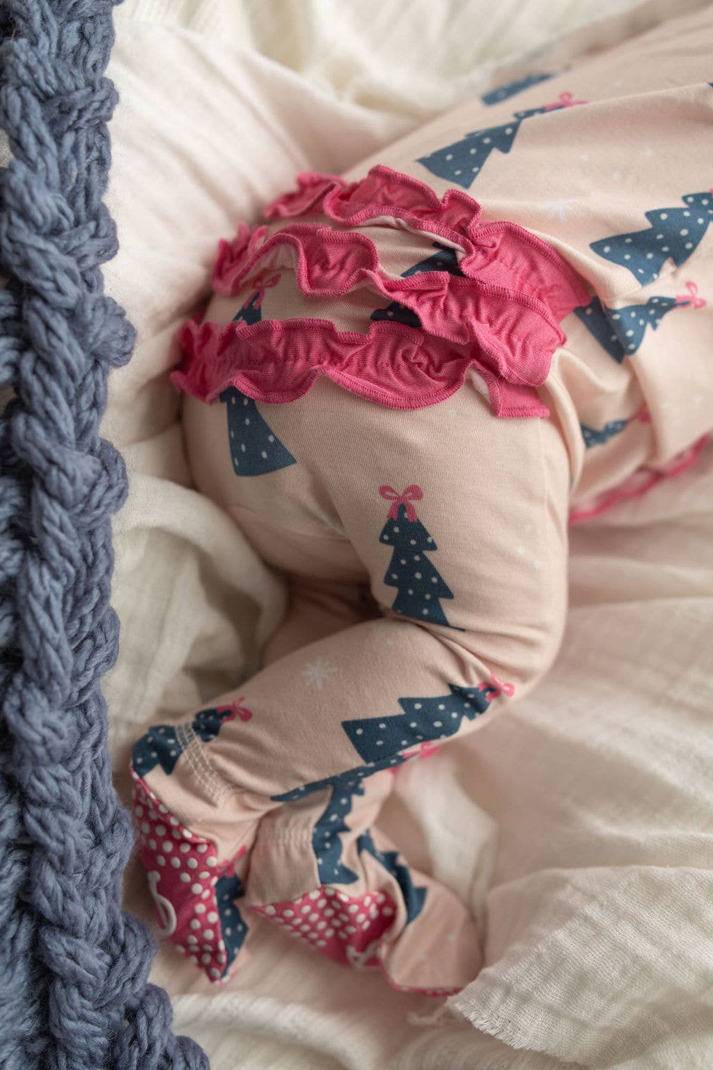Dolly Lana Bamboo Baby Zip Sleeper - Pink Christmas