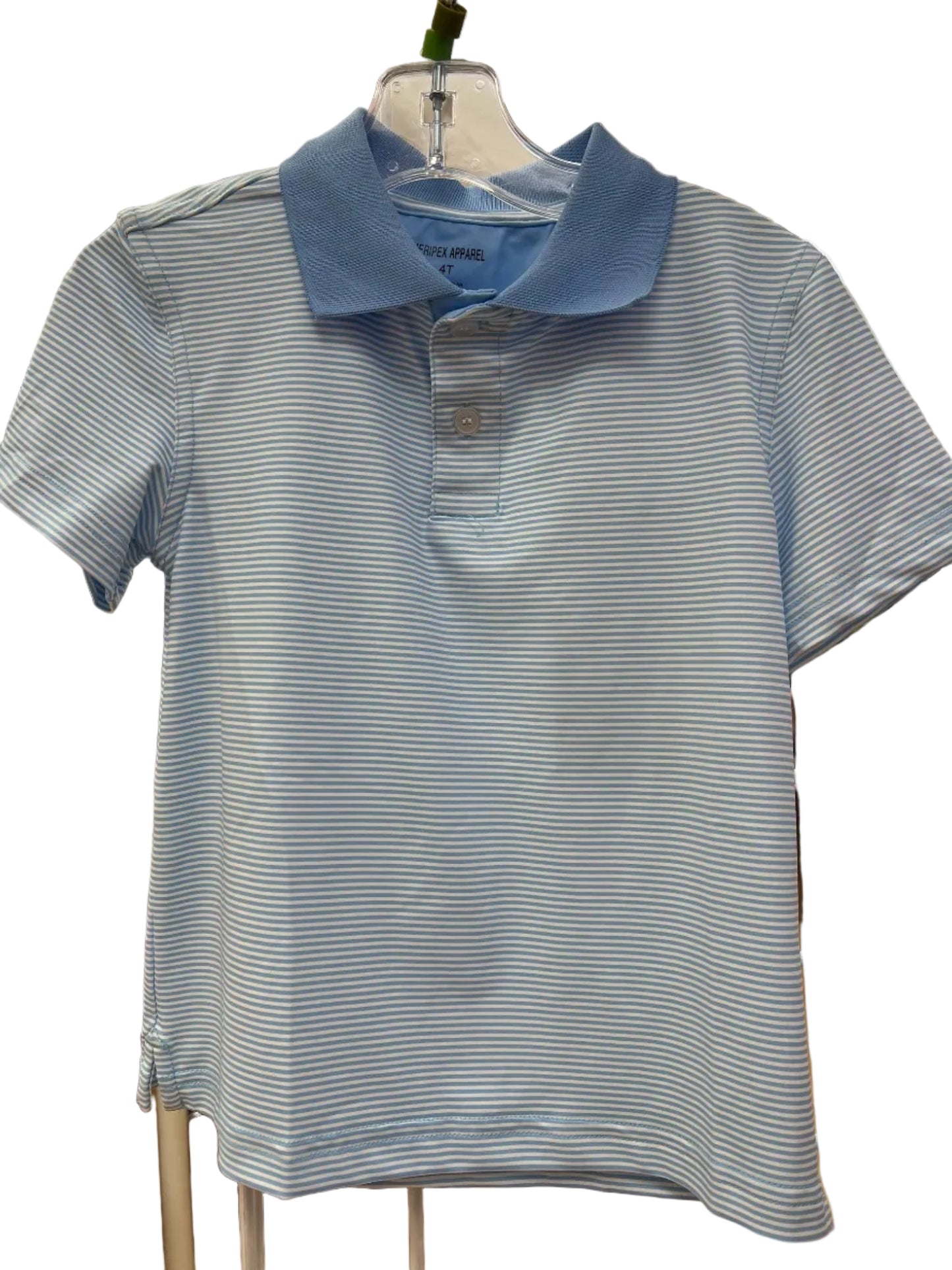 Meripex Kids Carolina Blue /White Rib Collar Polo