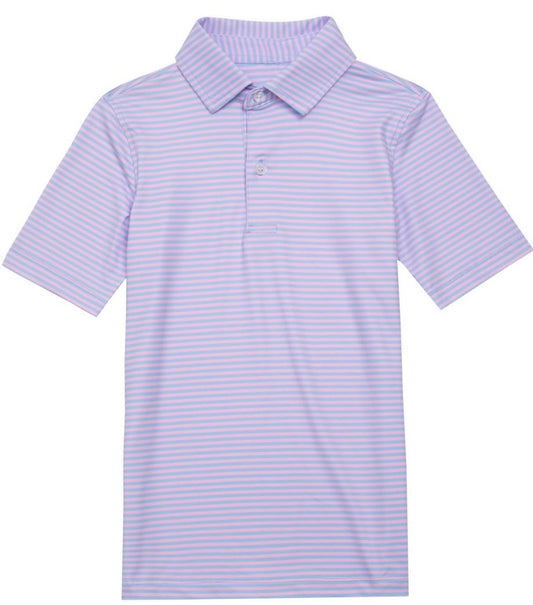 Meripex Kids Pink and Light Blue Stripe Polo