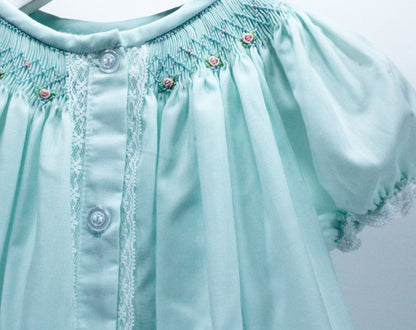 Baby Blessings Clothing - Mint Geometric Flowers Sophia Dress