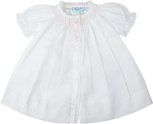 Feltman Brothers Girls Honeycomb Smocked Yoke Daygown - White