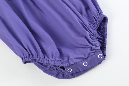 Lil Cactus - Purple Mardi Gras Smocked Romper