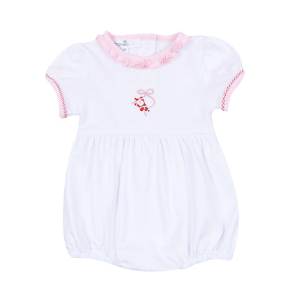 Magnolia Baby Jolly Ribbons Embroidered Short Sleeve Bubble - Pink