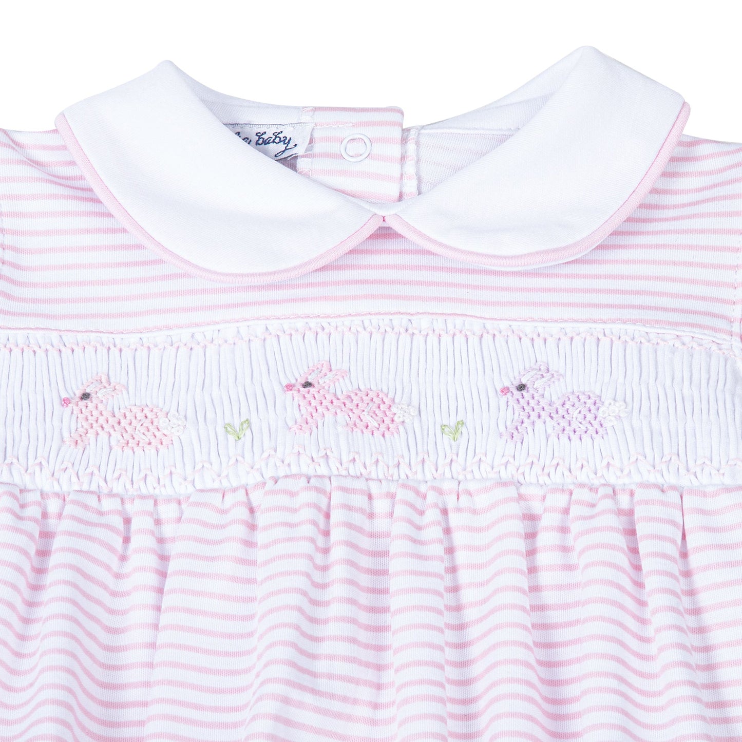 Hoppity Hop  Classics Smocked Flutters Bubble - Pink