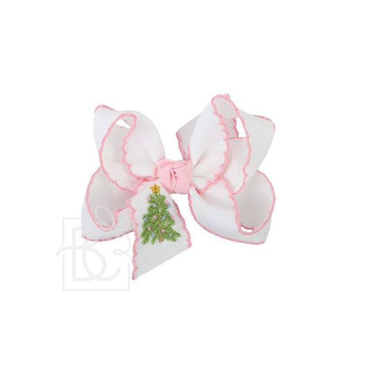 Beyond Creations, LLC - EMBROIDERED CHRISTMAS TREE CROCHET EDGE BOWS