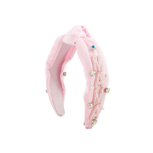 Mudpie Mama Beaded Headband Pink
