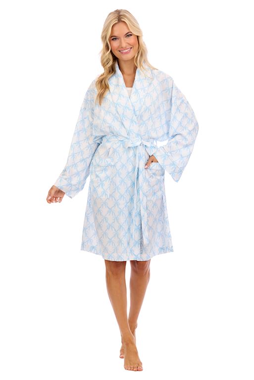 Mudpie Blue Bow Robe - One Size