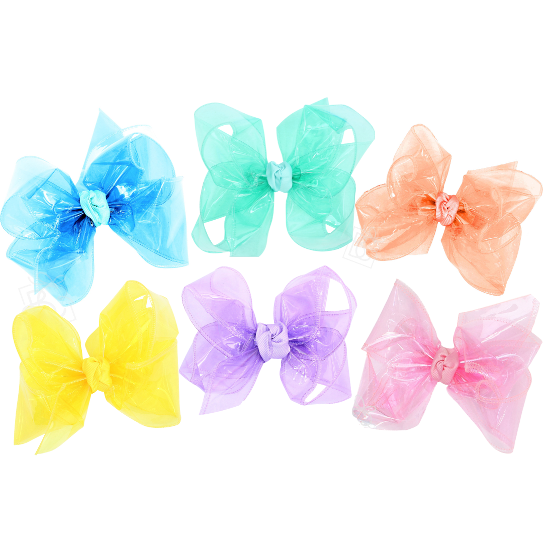 Beyond Creations, LLC - WATERPROOF BOWS ON ALLIGATOR CLIP 4.5"