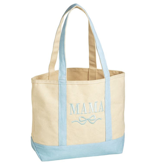 Mudpie Blue Mama Canvas Tote