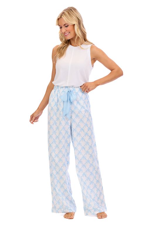 Mudpie Blue Bow Pajama Pants