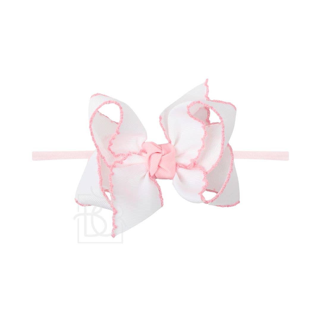 Beyond Creations - 3.5” PANTYHOSE HEADBAND W/ CROCHET EDGE HAIR BOW