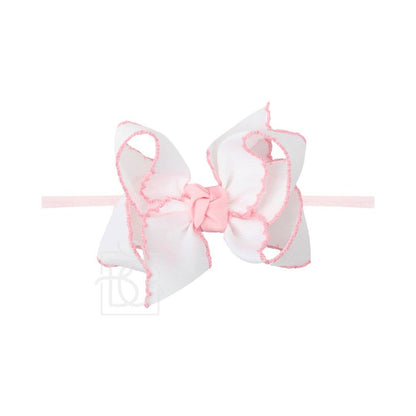 Beyond Creations - 3.5” PANTYHOSE HEADBAND W/ CROCHET EDGE HAIR BOW