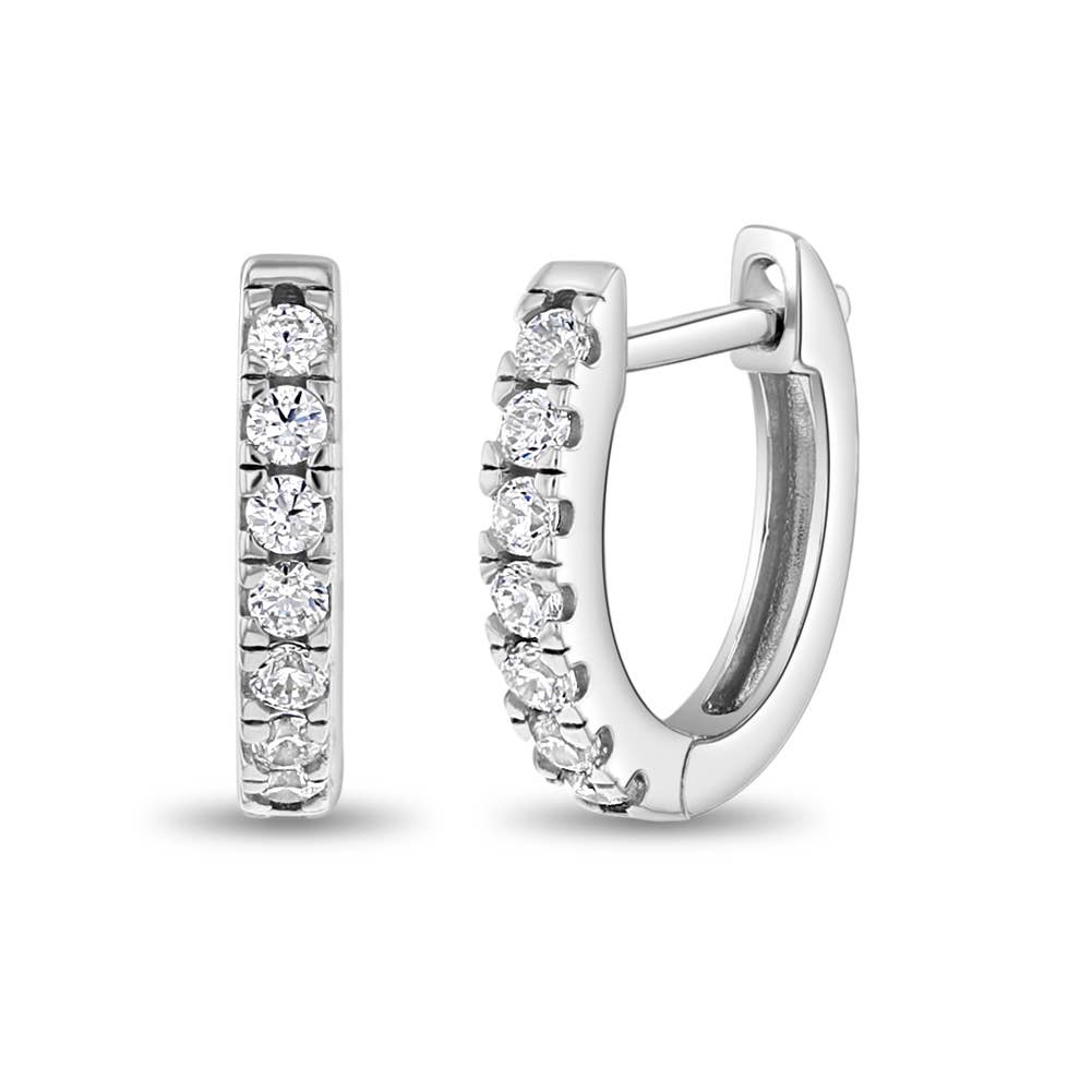 In Season Jewelry - Multi CZ 9mm Kids / Girls Earrings Hoop - Sterling Silver