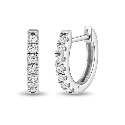 In Season Jewelry - Multi CZ 9mm Kids / Girls Earrings Hoop - Sterling Silver