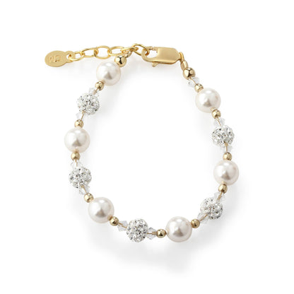 Cherished Moments - Children's 14K Gold Plated Pearl Baby Bracelet Kids Jewelry