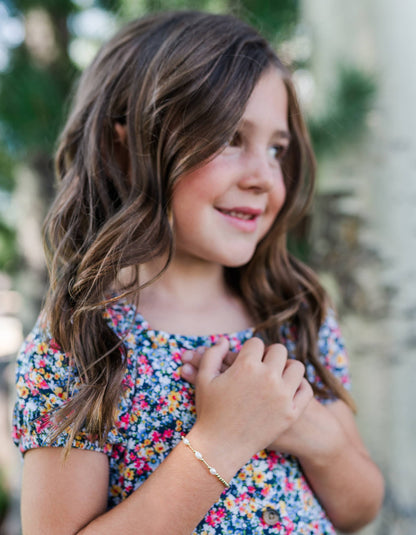 Cherished Moments - Little Girls14K Gold-Plated Pearl Baby Bracelet for Kids