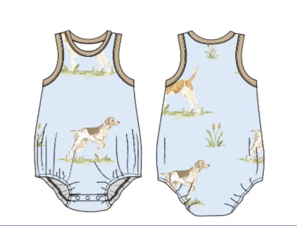 Sweet Bay Clothing - Hunting Dogs Bubble Romper