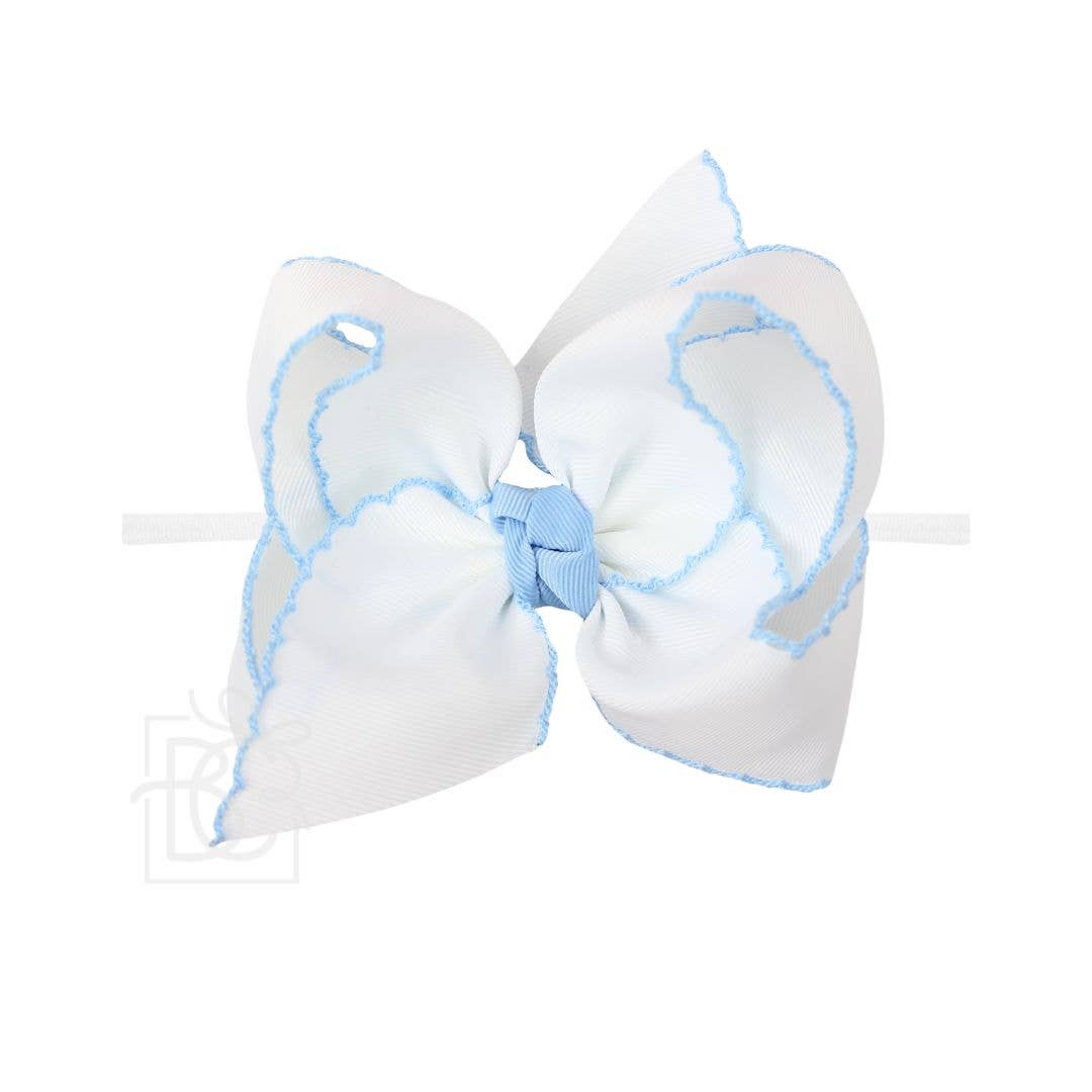 Beyond Creations - 3.5” PANTYHOSE HEADBAND W/ CROCHET EDGE HAIR BOW