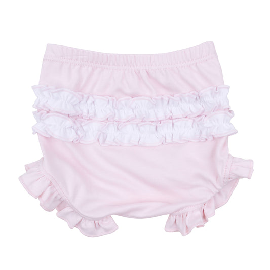 Willow's Classics Smocked Ruffle Short Sleeve Diaper Cover Set - Pink