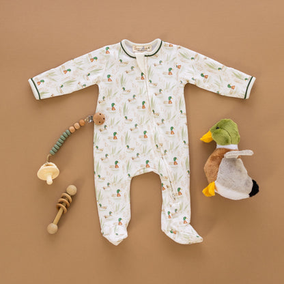 Magnolia Baby Mallard's Pond Moss Zip Footie