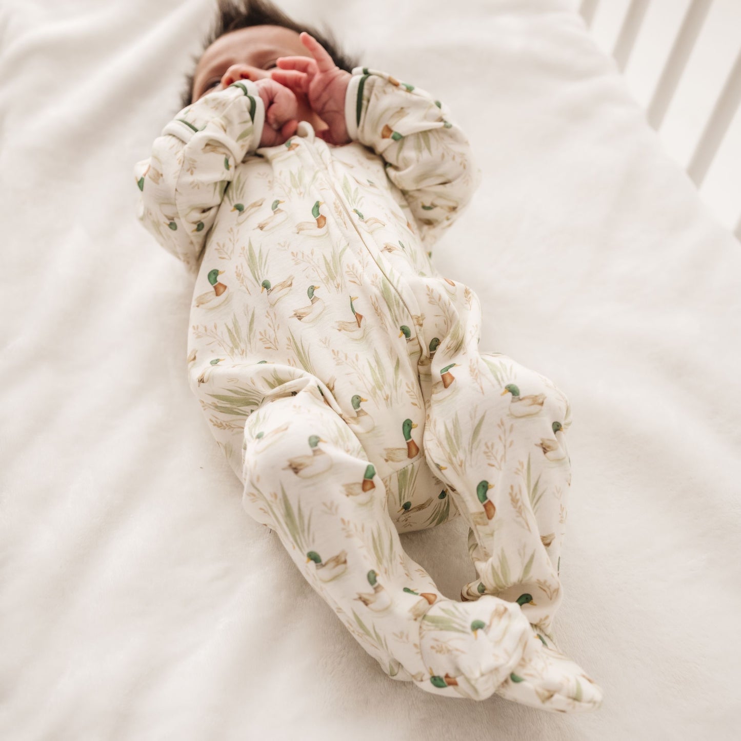 Magnolia Baby Mallard's Pond Moss Zip Footie