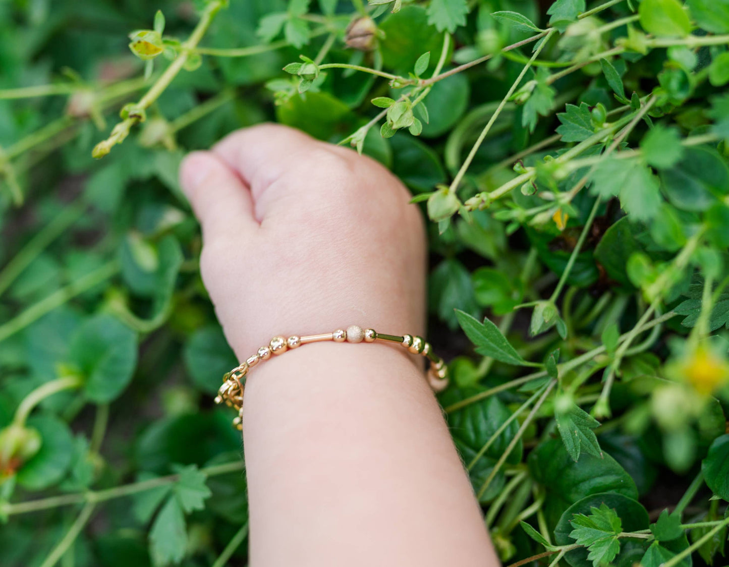 Cherished Moments - Little Girls 14K Gold-Plated Bracelet with Stardust Beads