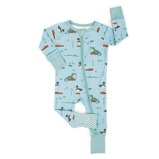 Pearls and Pelicans Bayou Buddies Zip-Up Footie