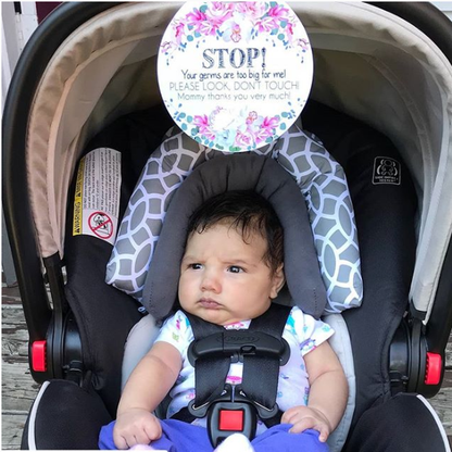 Three Little Tots - Flower No Touching Baby Car Seat and Stroller Tag