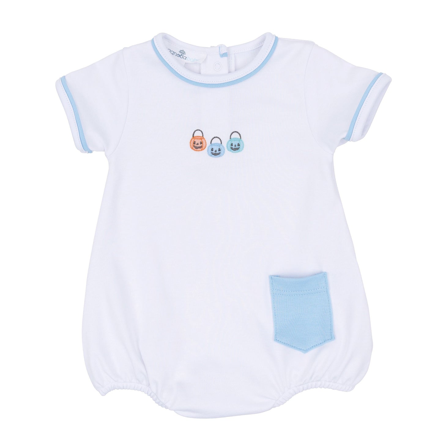 Magnolia Baby Pumpkin Party Short Sleeve Bubble - Blue