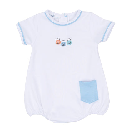 Magnolia Baby Pumpkin Party Short Sleeve Bubble - Blue