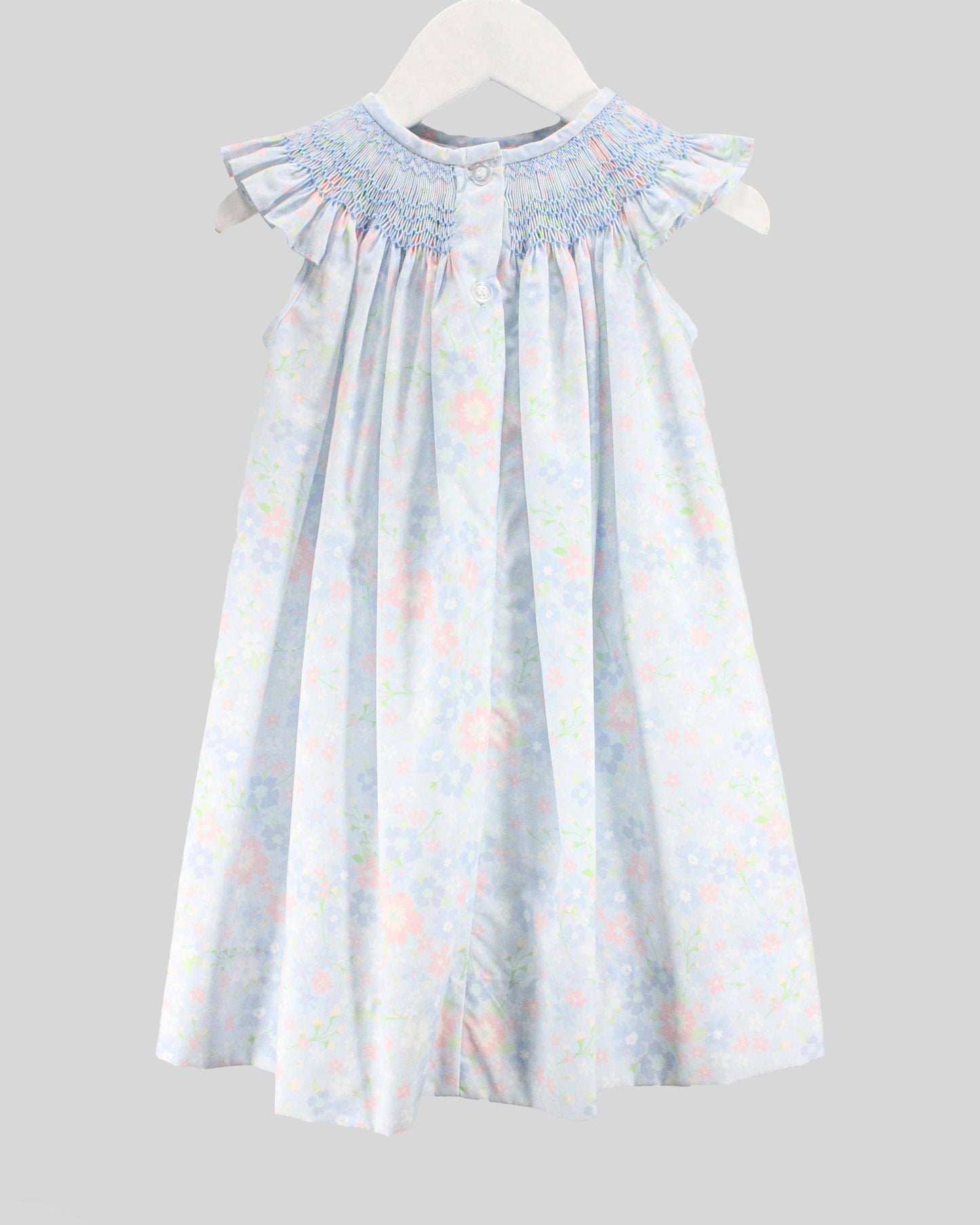 Baby Blessings Clothing - Light Blue Garden Print Gia Dress