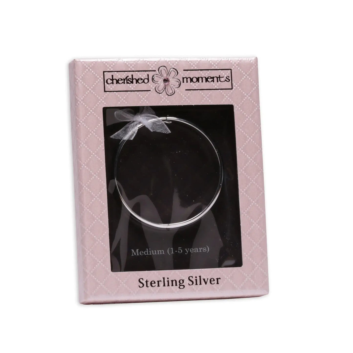 Classic Silver Baby Bangle Bracelet for Kids and Women: Medium 1-5 Years
