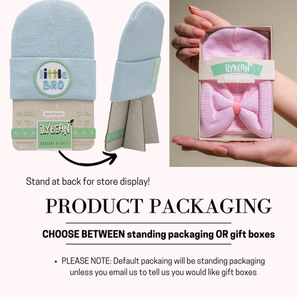 Ily Bean Hunk Newborn and Baby Hospital Hat Gray