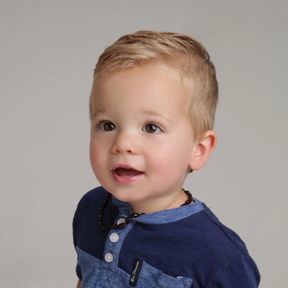 Cherished Moments Amber Teething Necklace for Teething Babies and Toddlers (Dark Cherry)