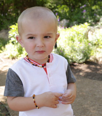 Cherished Moments Multi Amber Teething Necklace for Teething Babies and Toddlers