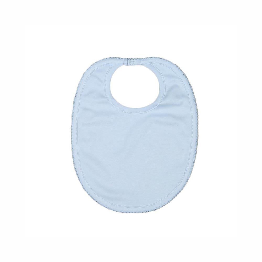 Baby Loren Blue Bib Picot Trim
