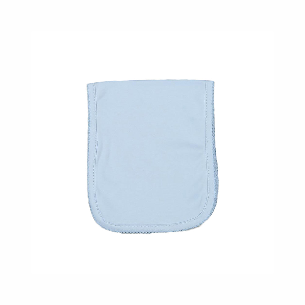 Baby Loren Blue Burping Pad Blue Picot Trim