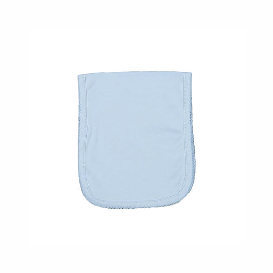 Baby Loren Blue Burping Pad Blue Picot Trim