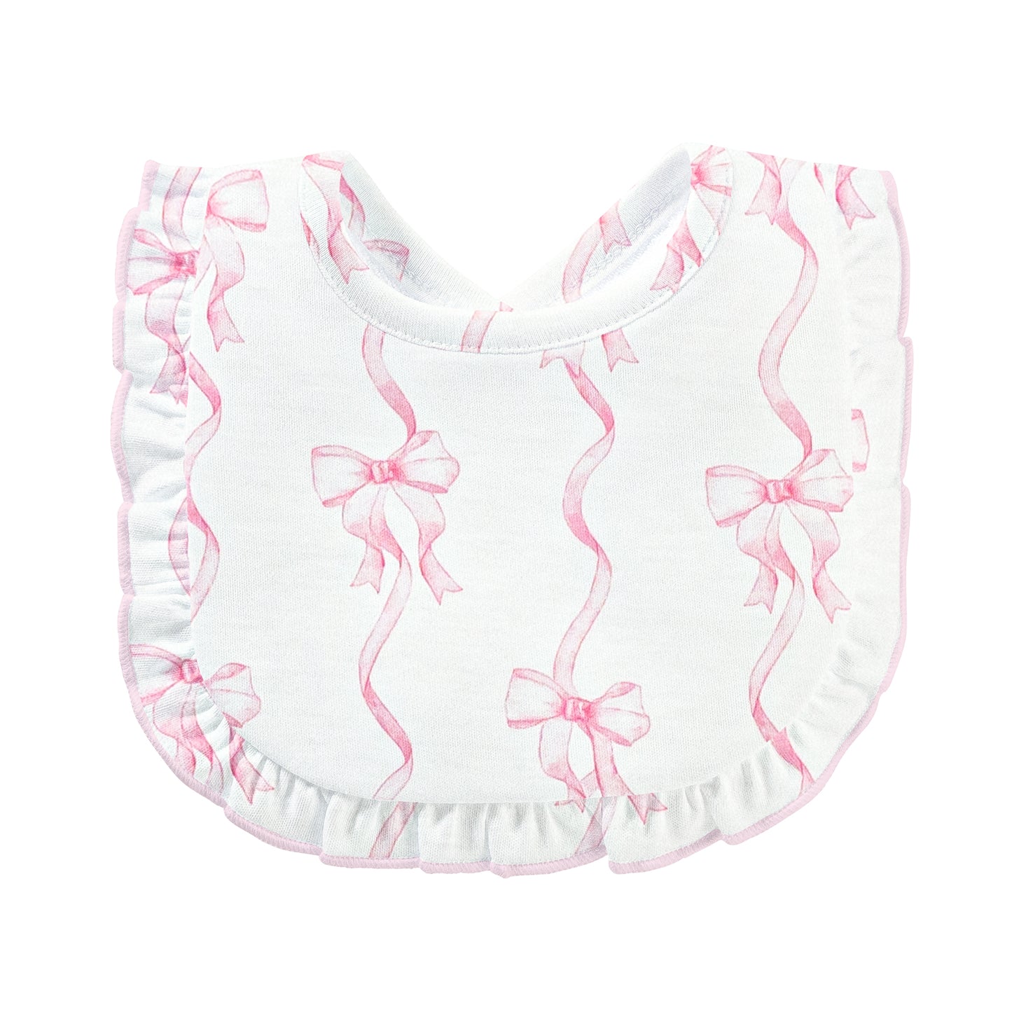 Baby Club Chic Coquette Bows Printed Bib with Ruffles