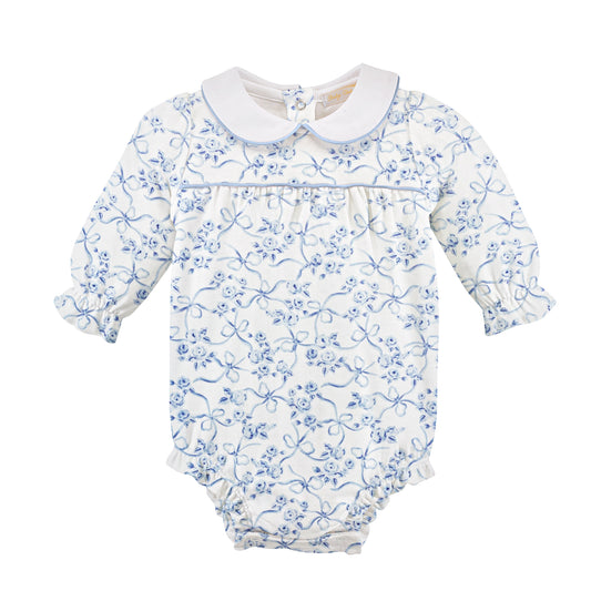 Baby Club Chic Blue Romantic Toile Printed Pima Bubble