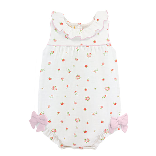 Baby Club Chic Rosebuds Printed Bubble w/Collar and Bows