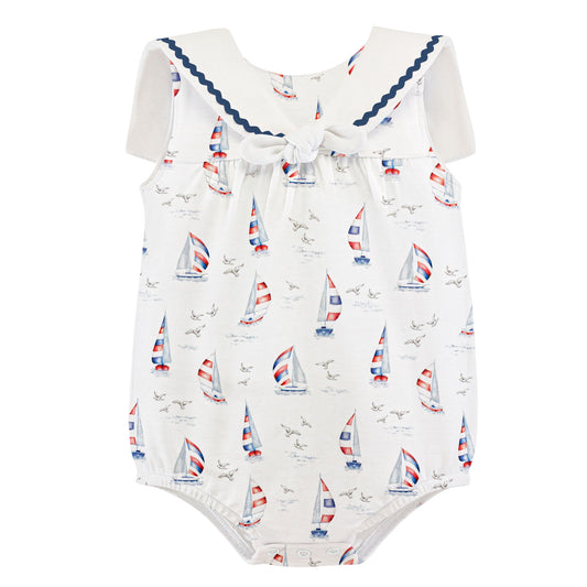Baby Club Chic Harbor Days Bubble with Sailor Collar