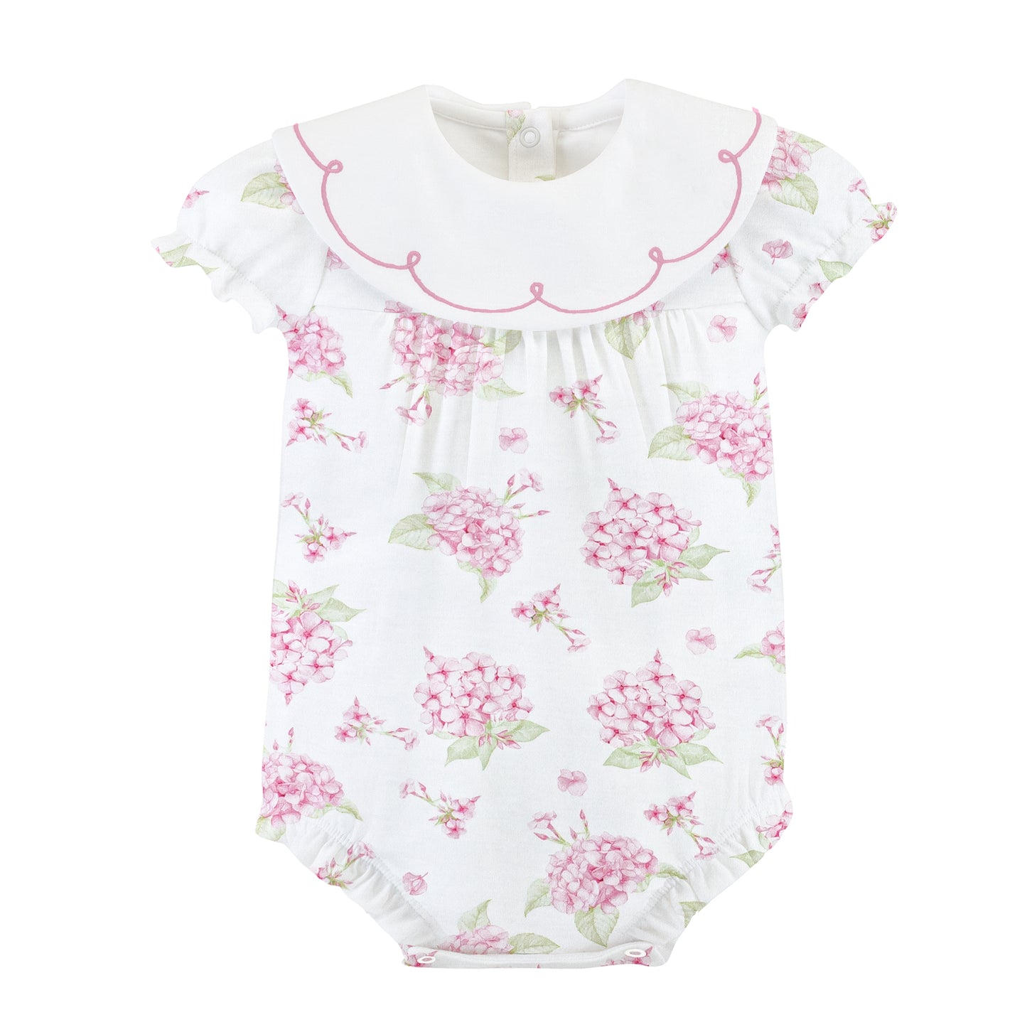 Baby Club Chic Pompous Hydrangeas Printed Bib Bubble w/Embroidery