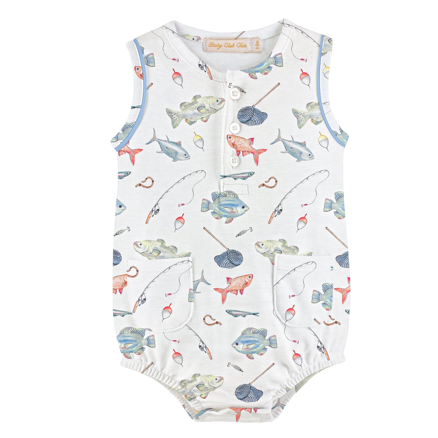 Baby Club Chic Fishing Day Printed Bubble
